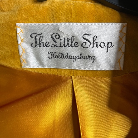 Vintage Women Mustard Velvet Coat 1960 Marguerite Rubel  San Francisco size S - Picture 10 of 10